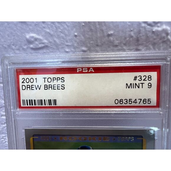 Vintage 2001 Topps Drew Brees RC #328 PSA Mint 9 - Picture 5 of 5